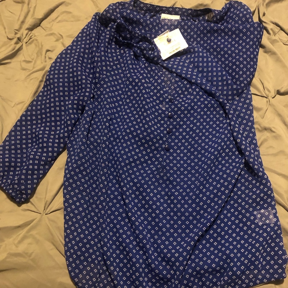 Liz Claiborne Fall Peasant Blouse Bold Blue Size Small

Item 16